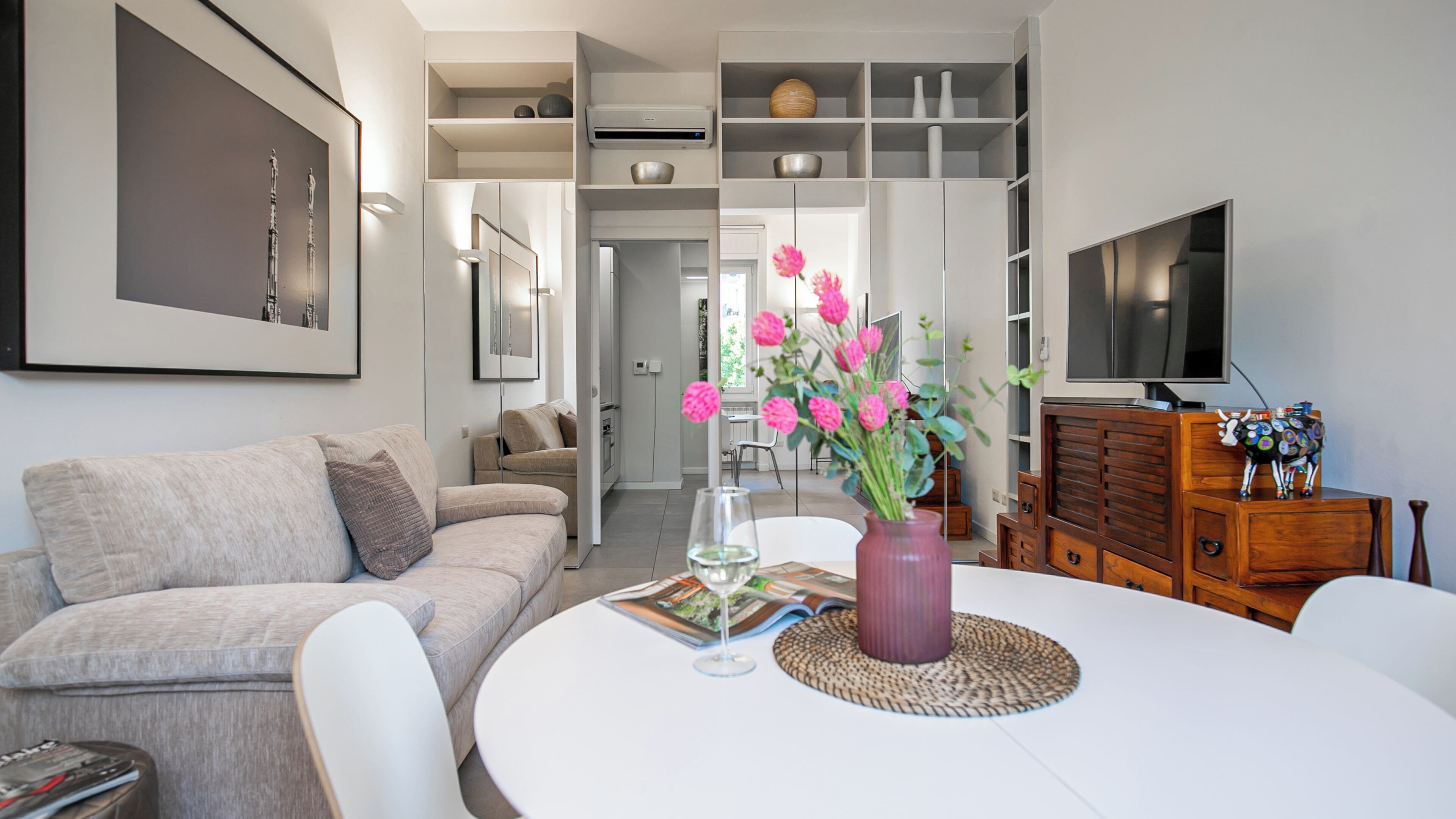 Apartment (2 Bedrooms) | Living area | 32-inch Smart TV with cable channels