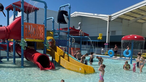 A water park with slides and water features. - Unity Beach (Burnham-on-Sea)