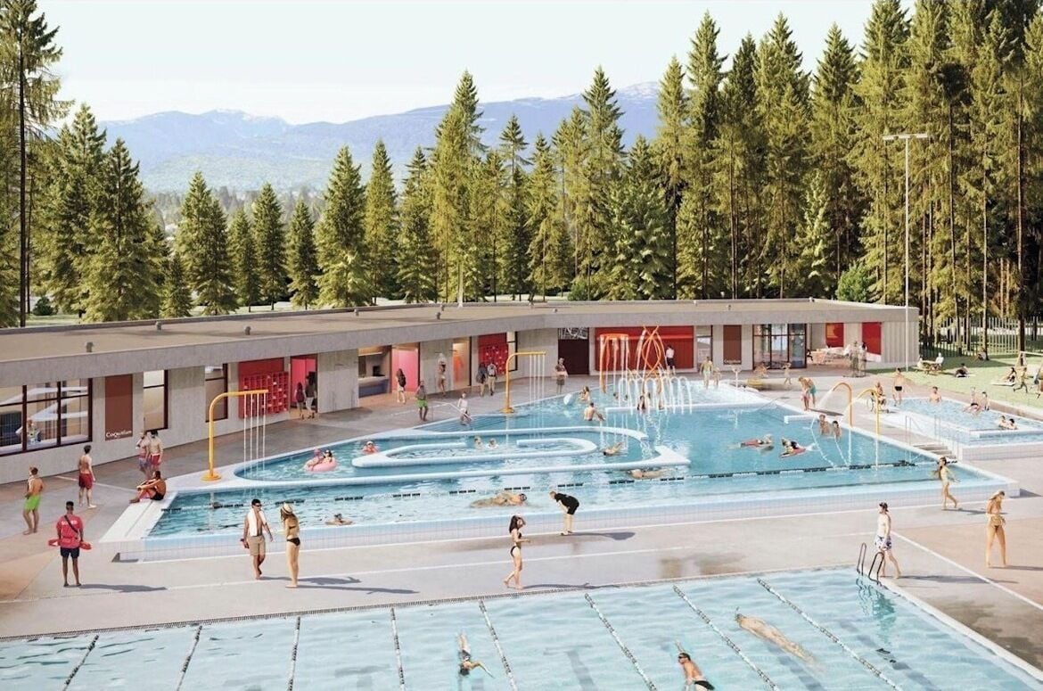 Outdoor pool, a heated pool