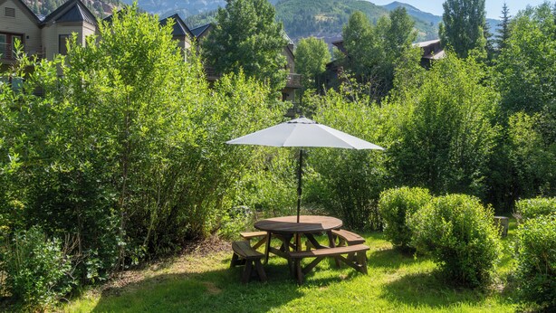 Outdoor dining - Kitchenette room with Queen bed and murphy bunk beds (Telluride)
