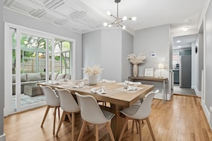 Dining - 4BR Modern Retreat w/ Sunroom, Massage Chair & Backyard Oasis by UNMC/VA/Zoo (Omaha)