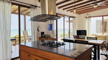 Premium Villa, Private Pool, Sea View | Private kitchen | Fridge, microwave, stovetop, cookware/dishes/utensils