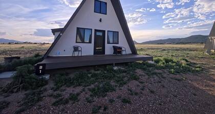 Cabin 1 | Sirius - A-frame cabin with loft, full kitchen, and ranch views