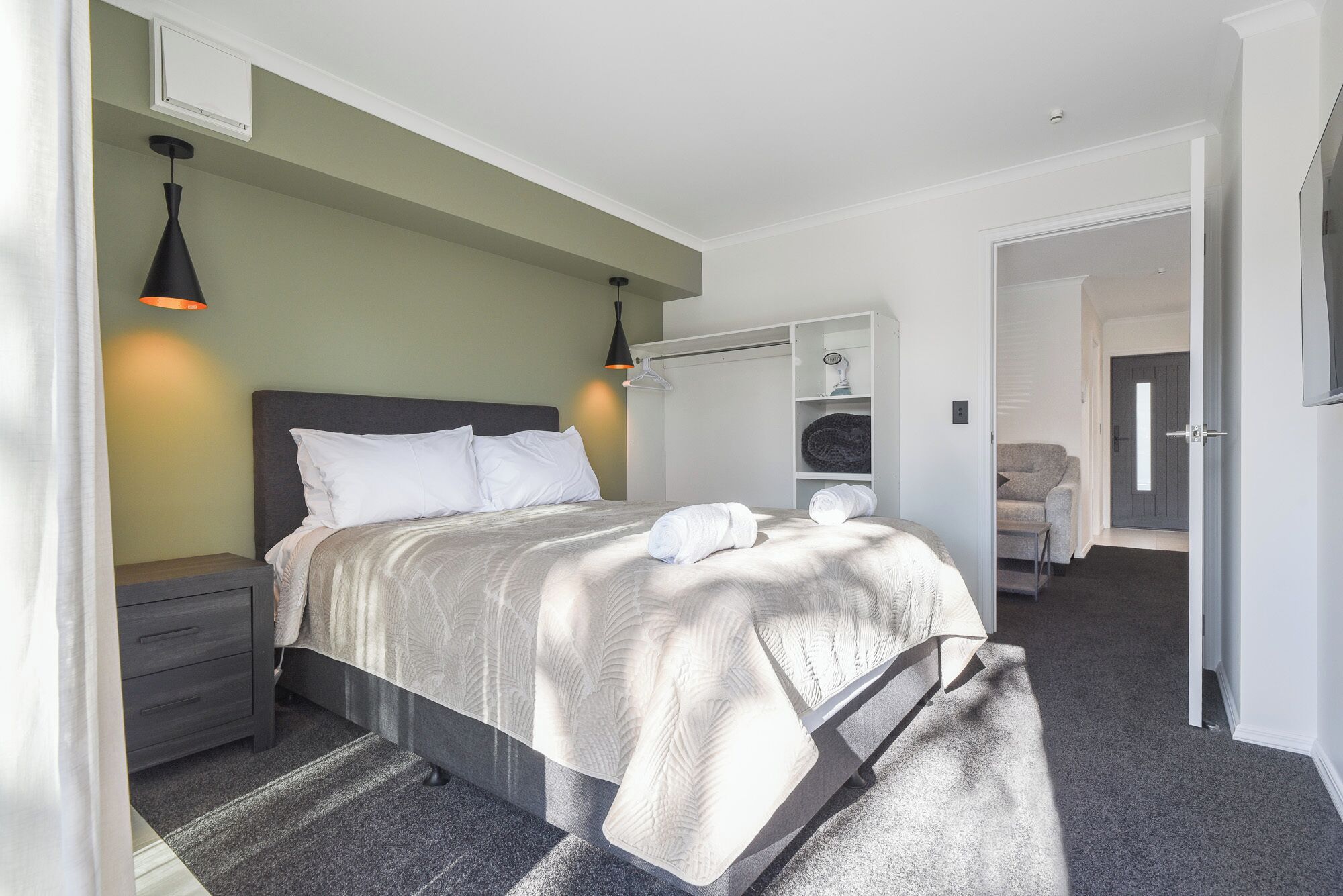 Blackout drapes, iron/ironing board, WiFi (free)