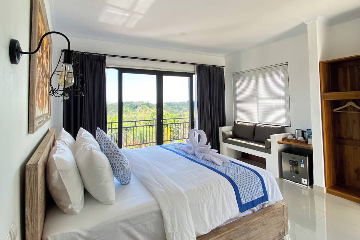 Habitación doble Deluxe, balcón, vista al valle | Sábanas de algodón egipcio, ropa de cama de alta calidad y edredón
