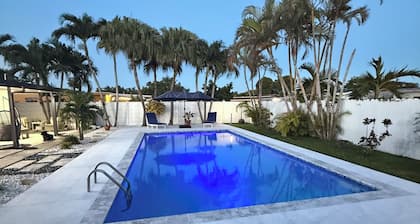 Oasis with a heated pool