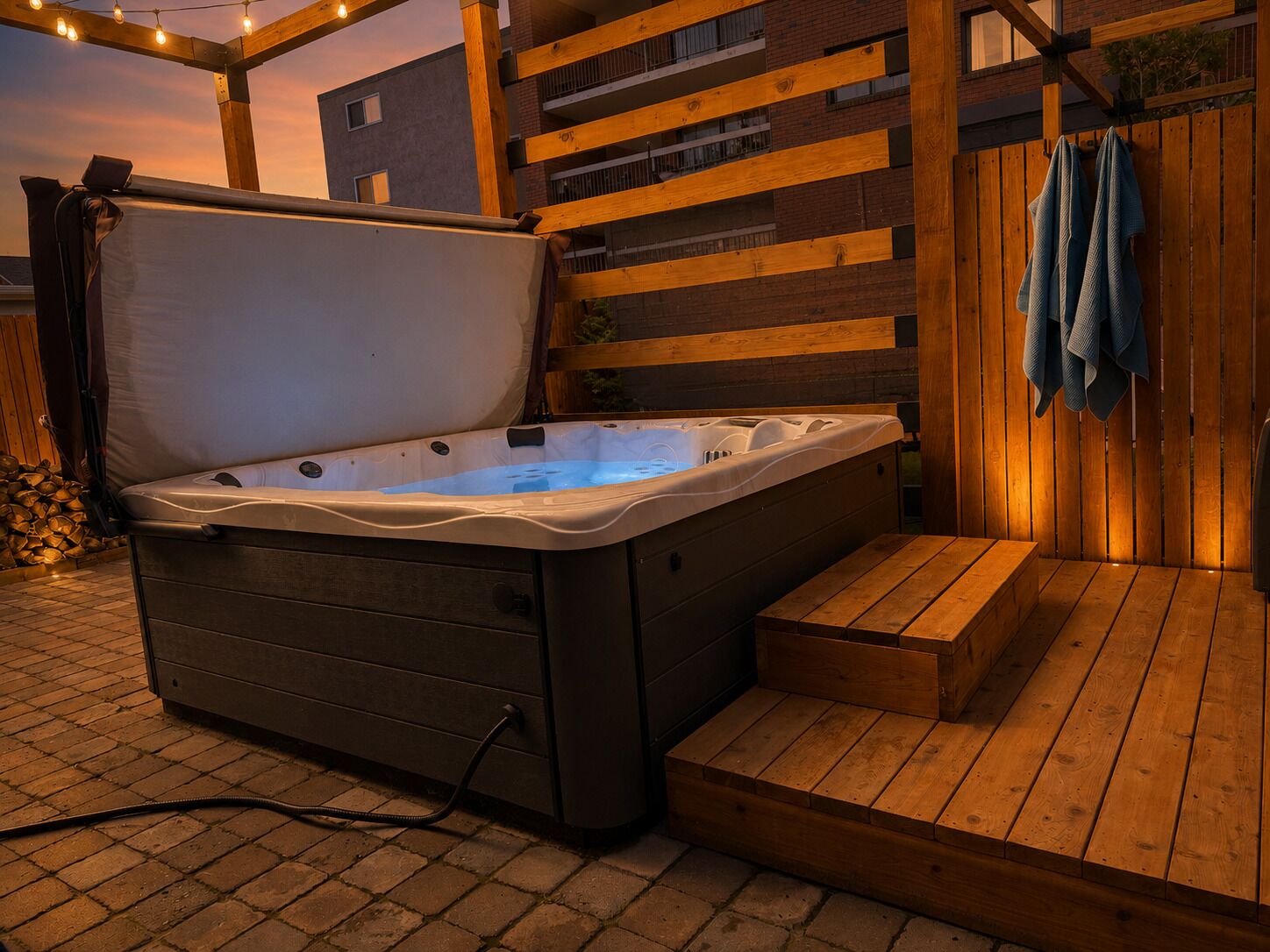 Outdoor spa tub
