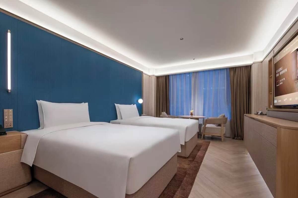 Habitación de lujo con 2 camas individuales | Minibar con artículos gratuitos, escritorio, cortinas opacas