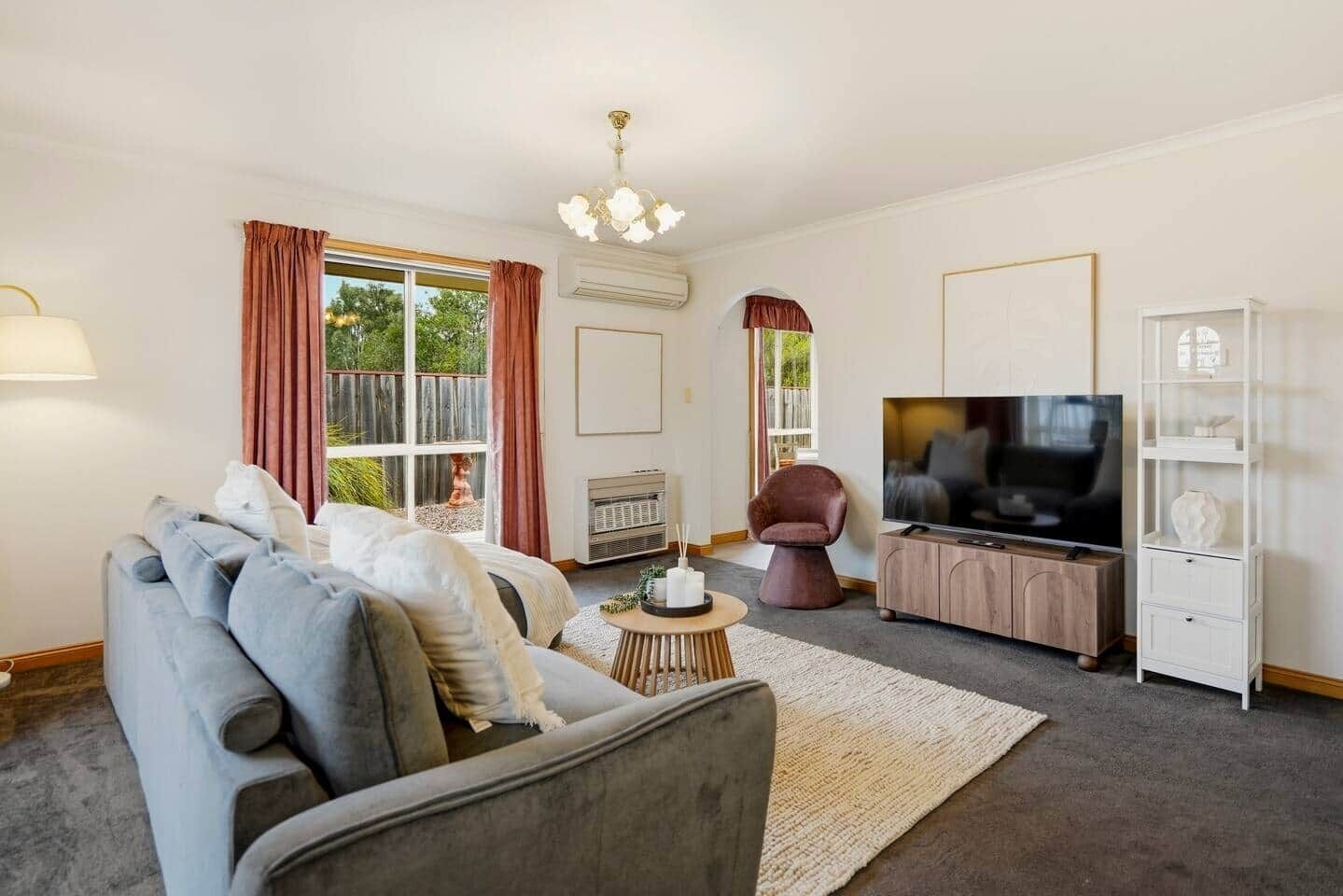 Bright family living room near Launceston CBD