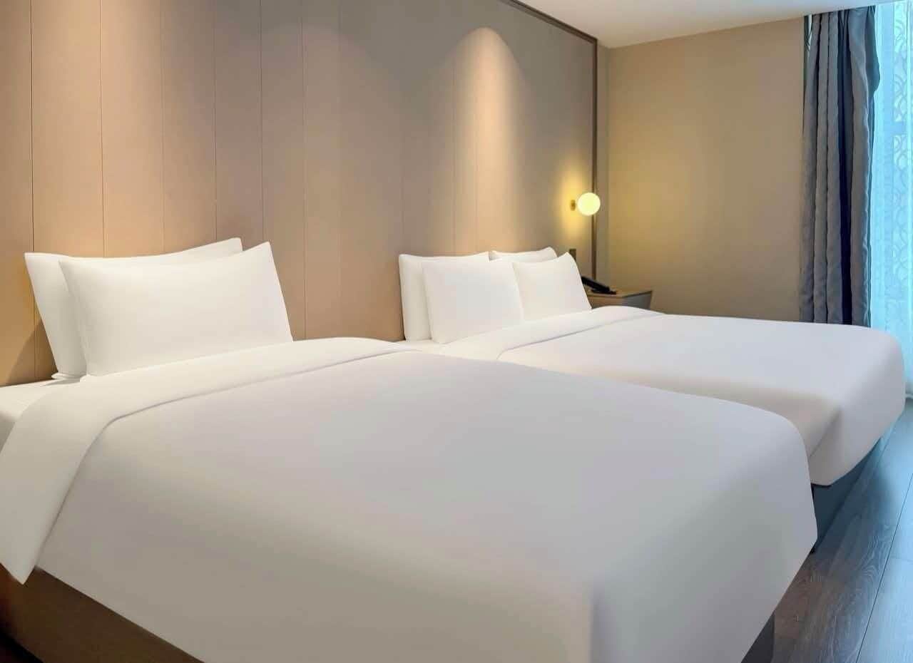 Edredones de plumas, minibar con artículos gratuitos, escritorio