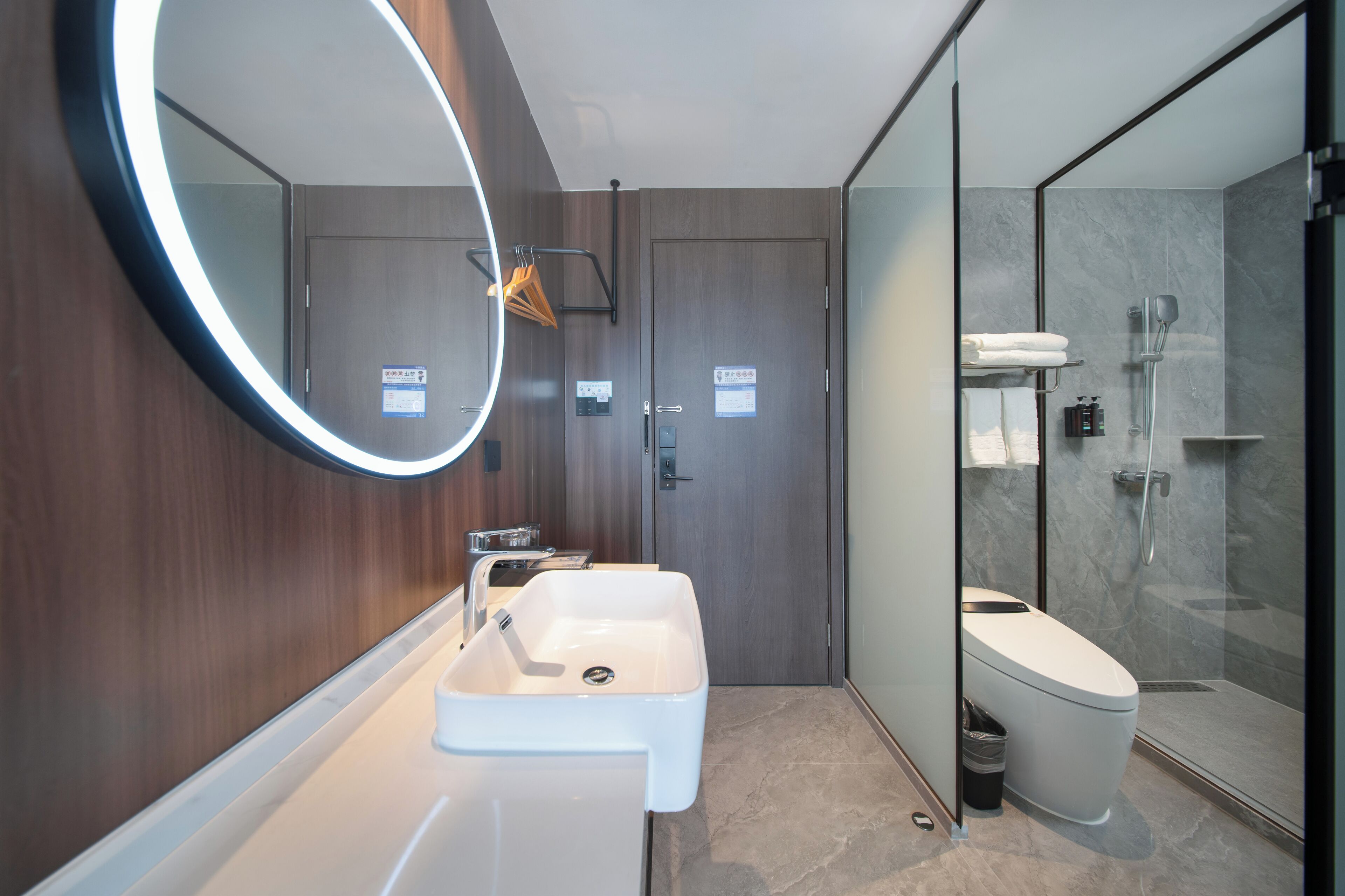 Shower, free toiletries, hair dryer, slippers