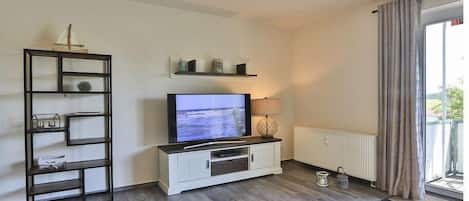 Smart TV, DVD player, books