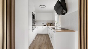 Coffee/tea maker, fridge, microwave, oven - Sydpol Designer Home Northern Lights View (Tromsø)