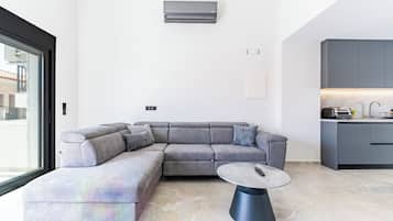 Villa de lujo, vista al mar | Área de sala de estar