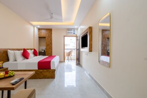 Desk, bed sheets - Castle Prime (Delhi)