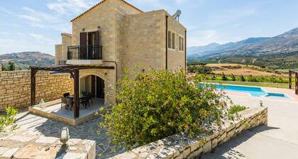 Traditional Cretan Stone Villa, Intimate Spaces & Private Pool, Family Friendly