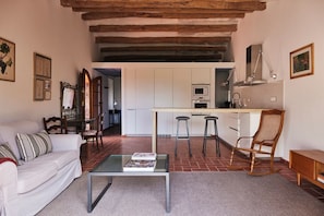Apartamento superior, vistas al viñedo | Zona de estar