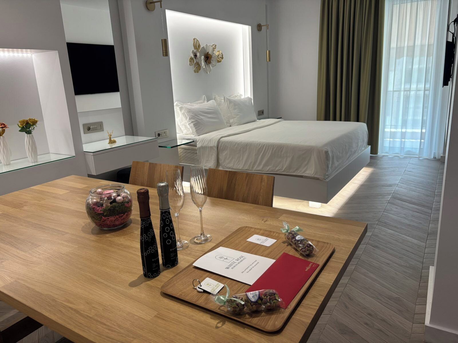 Premium bedding, down duvets, pillow-top beds, free minibar