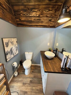 Bathroom - Suzy Blue — Cozy Queen Cottage Near MSU (Starkville)