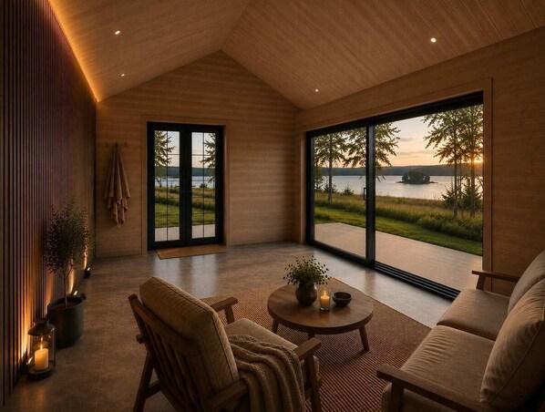 lakeside sauna