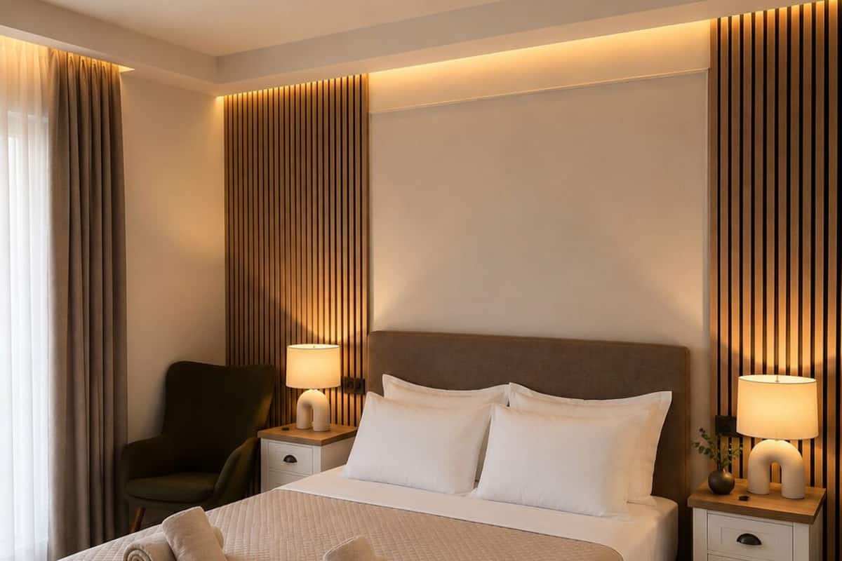 Tabla de planchar con plancha, wifi gratis y ropa de cama 