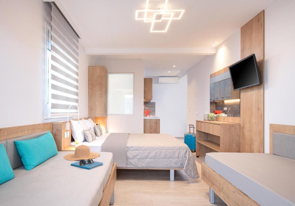 Suíte luxo, sacada, vista parcial para o mar | Roupas de cama de algodão egípcio, roupas de cama premium