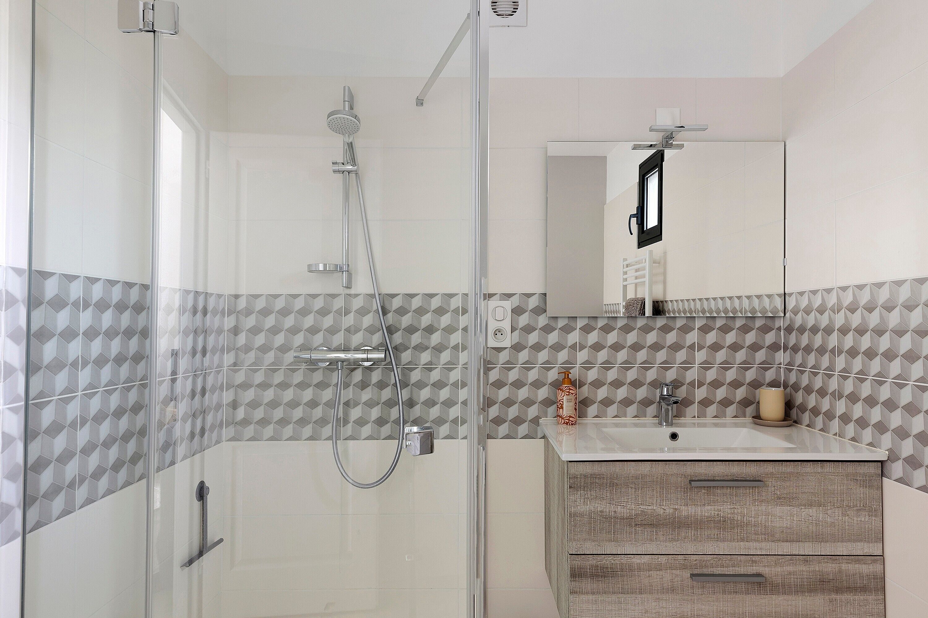 Shower, hair dryer