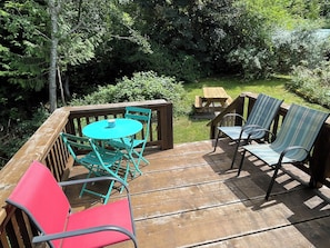 Outdoor dining - Fishing at your doorstep, FIR Cabin Flynn’s Cove, Esperanza Inlet, Nuchatlaht (Zeballos)