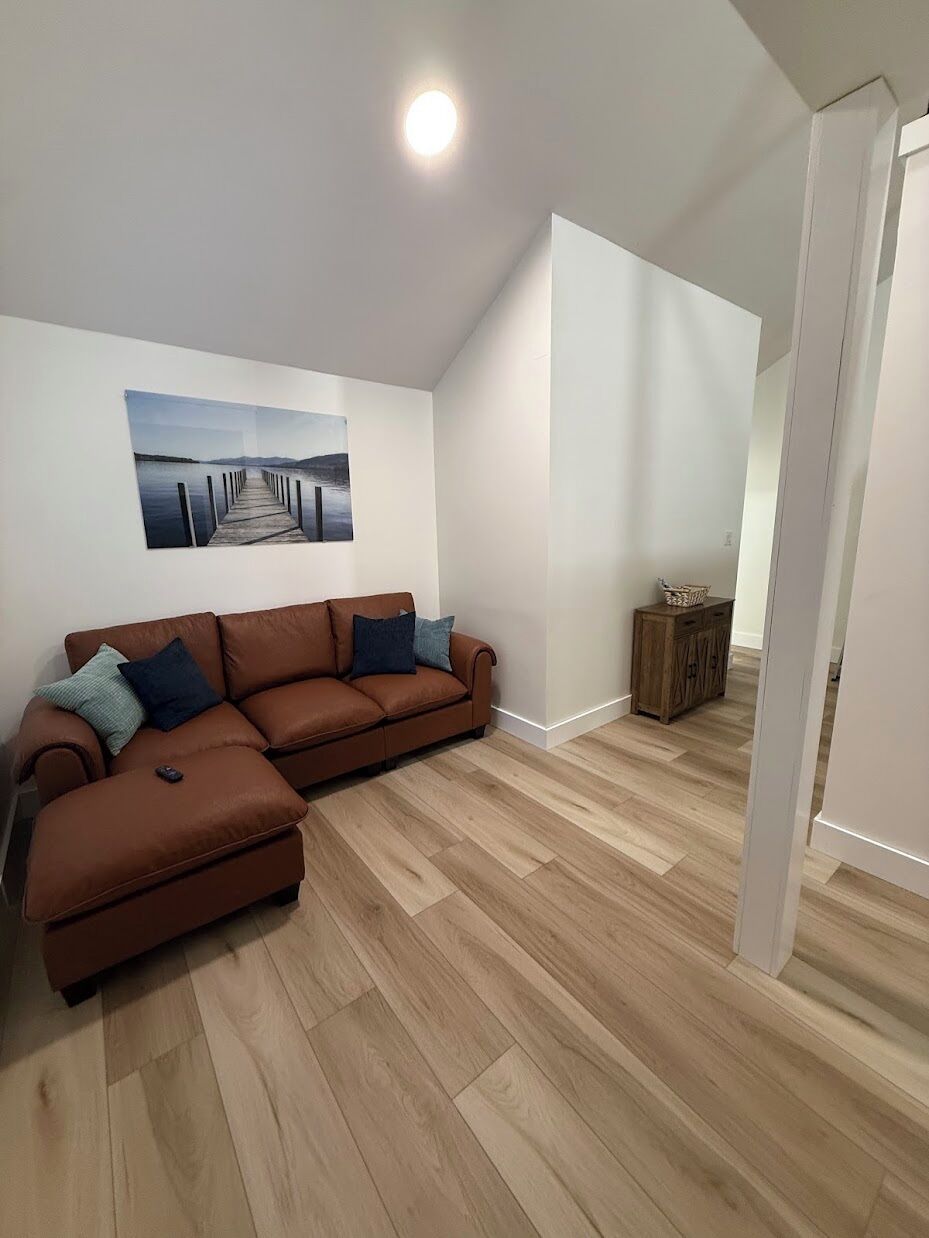 Smart TV, fireplace, table football, books