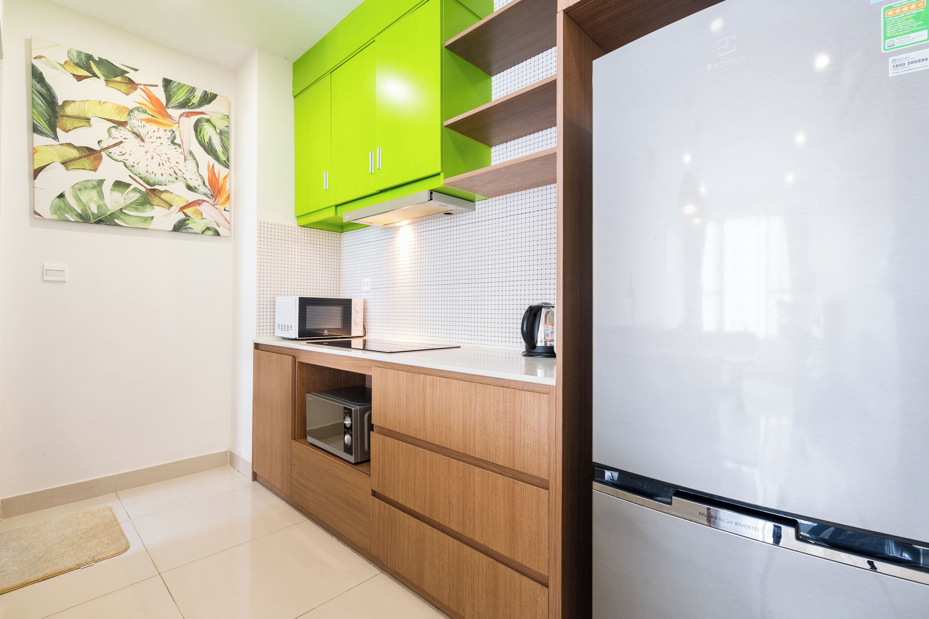 Appartement Familial, 2 chambres, vue ville | Cuisine privée | Cafetière/bouilloire, réfrigérateur, micro-ondes, plaque de cuisson