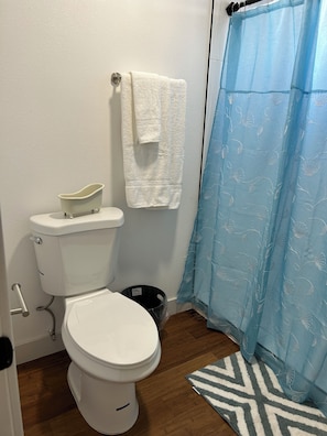 Haartrockner, Handtücher, Seife, Toilettenpapier