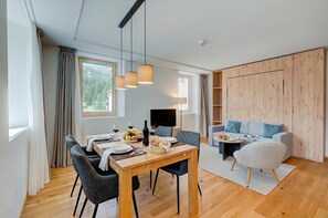 Dining - Modern Alpine Stay In San Bernardino | Ski, Hiking & Nature - Larix 105, San Bernardino, Switzerland (San Bernardino)