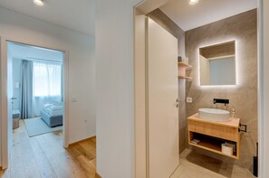 Bathroom - Modern Alpine Stay In San Bernardino | Ski, Hiking & Nature - Larix 105, San Bernardino, Switzerland (San Bernardino)