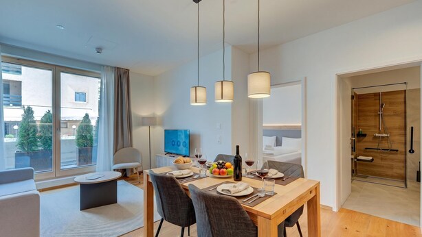 Dining - Residenza Larix 002 Modern Alpine Stay In San Bernardino | Ski, Hiking & Nature, San Bernardino, Switzerland (San Bernardino)
