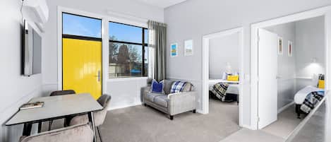 Two Bedroom Family Apartment | Laptop workspace, blackout drapes, iron/ironing board, WiFi (free)