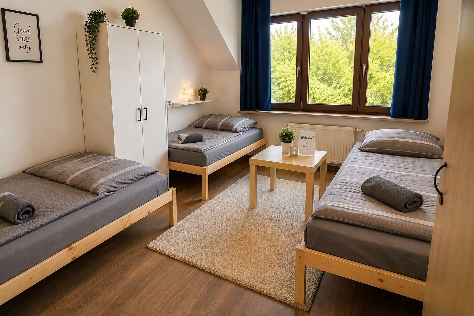 Economy Triple Room, Garden View