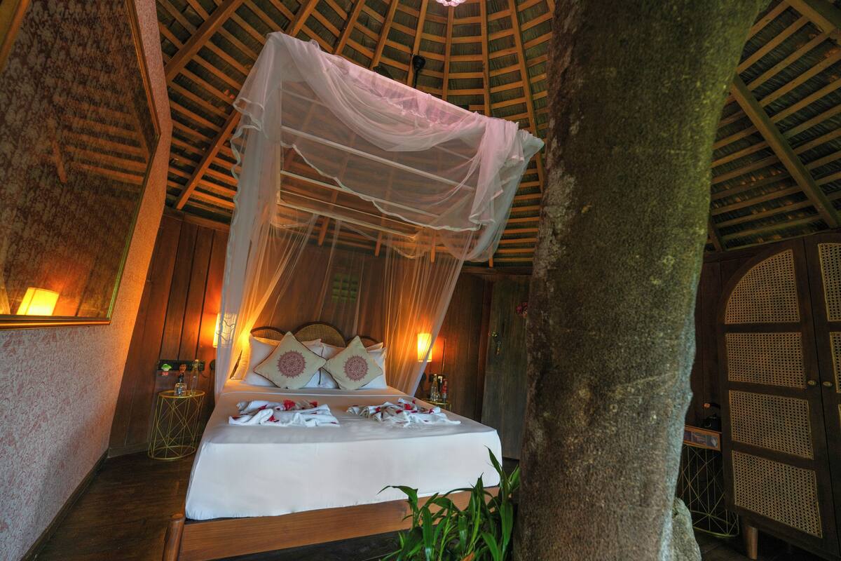 Rumah Pohon Superior, pemandangan kebun | Brankas dan Wi-Fi gratis