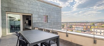 An elegant 198-square-meter apartment, perfect for six guests, located on the sixth floor of a modern building with an elevator (NOT accessible to people with disabilities).The property is situated in Treviglio, a town known for its lively historic cente