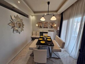 Dining - Modern 3BR Apartment in The Village Compound | Near AUC | WiFi & Terrace (Cairo Governorate)