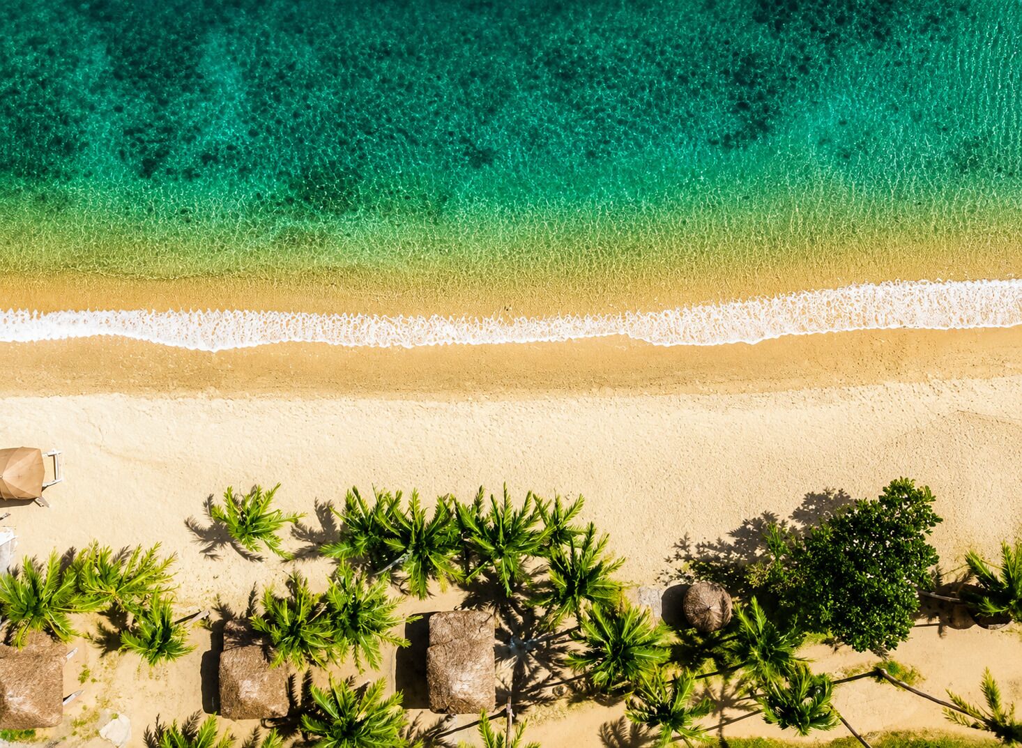 On the beach, white sand