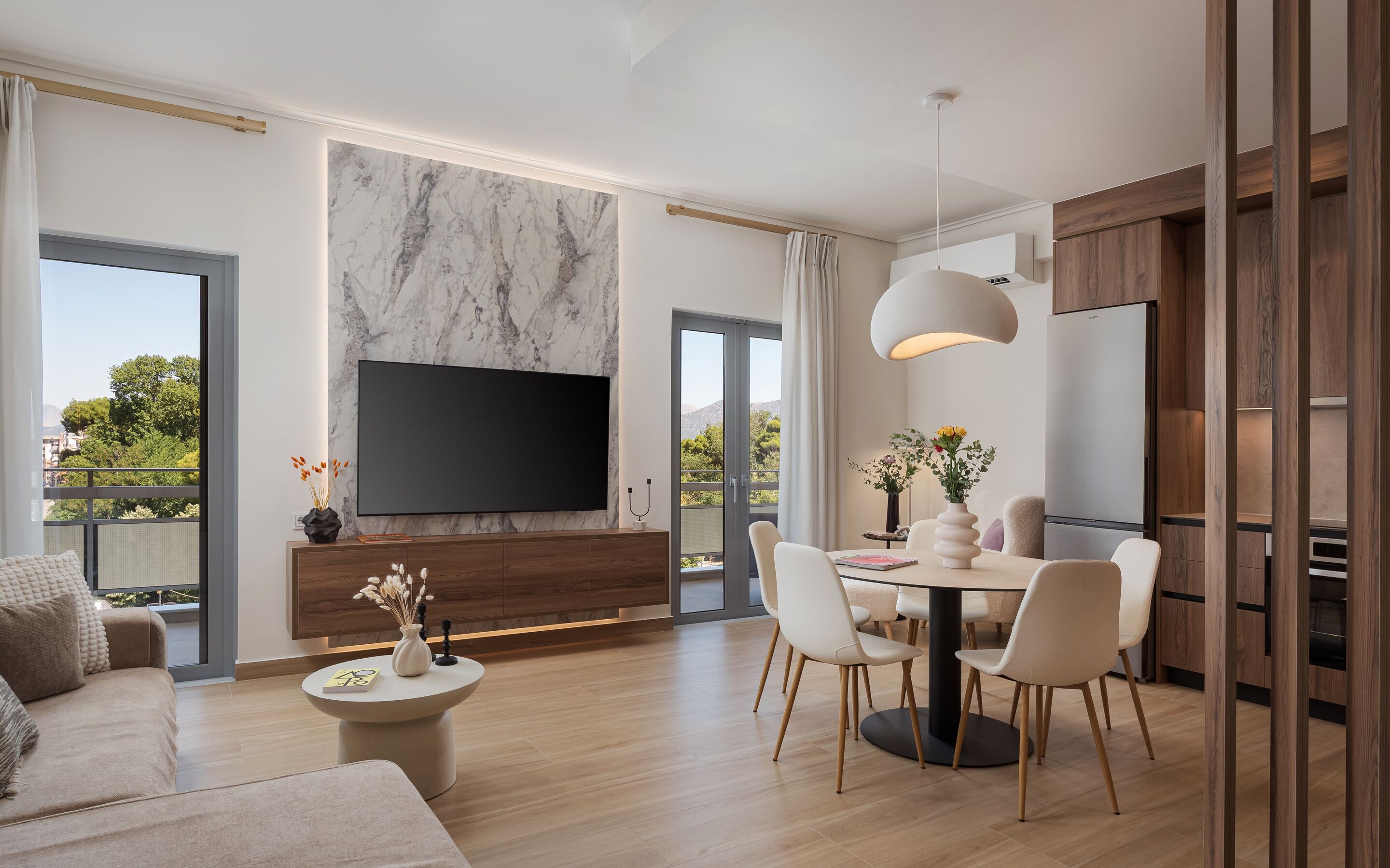 Apartment, 2 Bedrooms | Living area | 65-inch Smart TV with cable channels, Netflix, streaming services