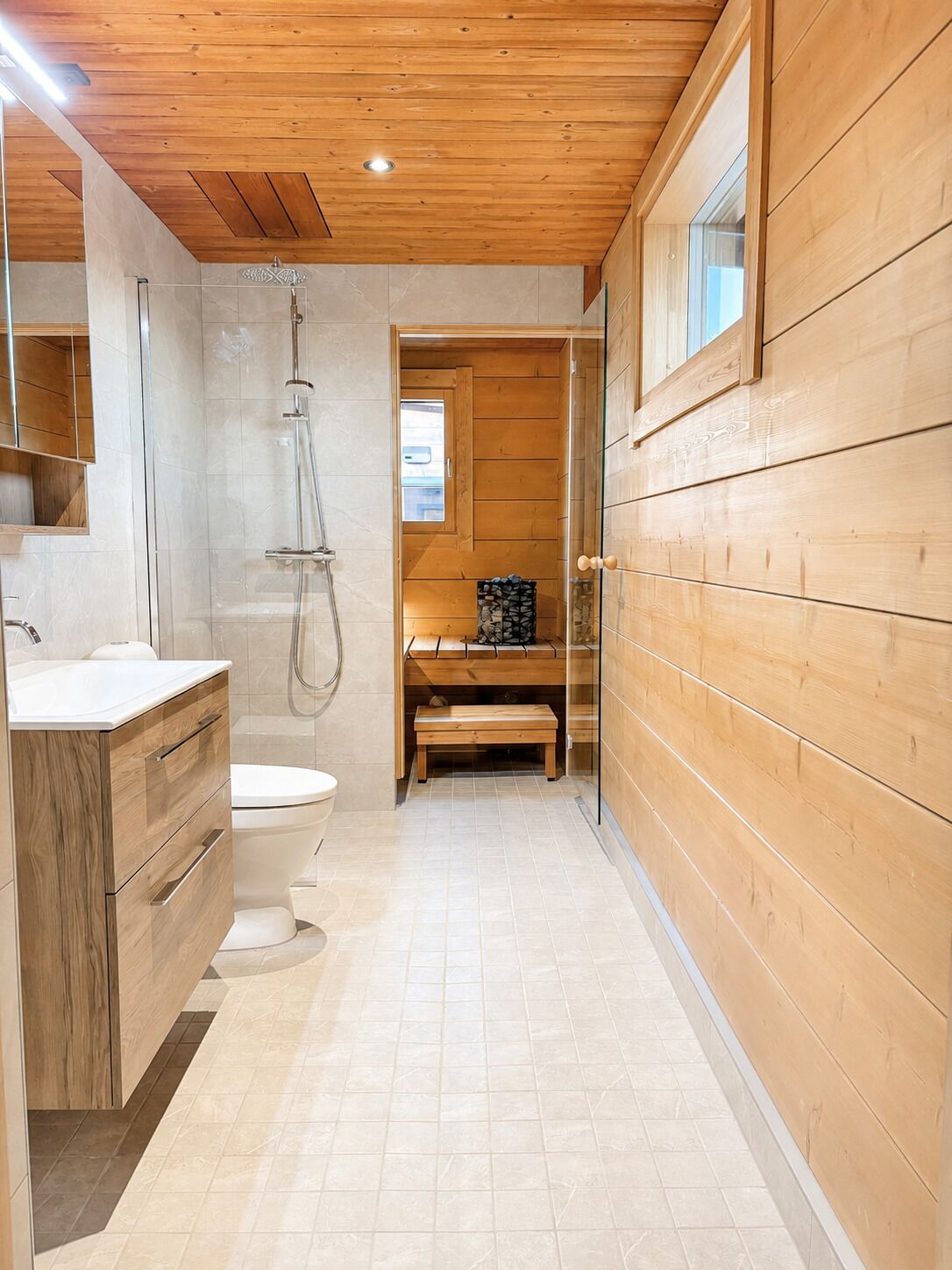 Hair dryer, towels, toilet paper