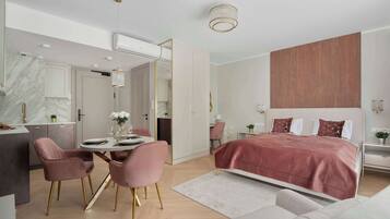 Desk, iron/ironing board, travel crib, WiFi
