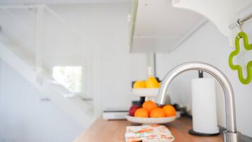 Fridge, microwave, stovetop, electric kettle