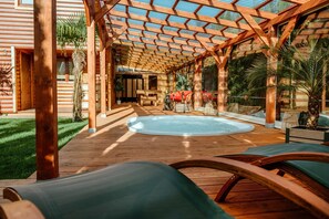 Terrace/patio - Comfortable houses with a SPA zone (Wrzosowo)