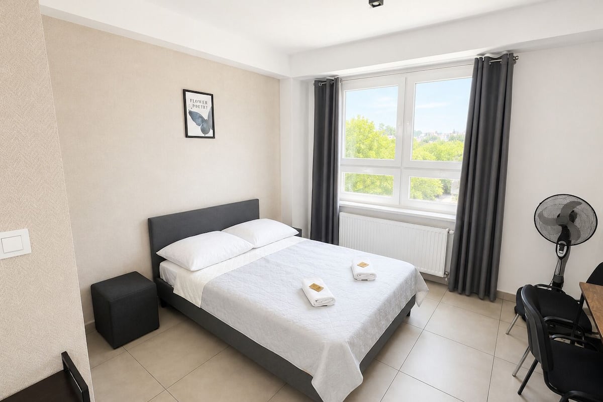 Blackout drapes, iron/ironing board (on request), WiFi (free)