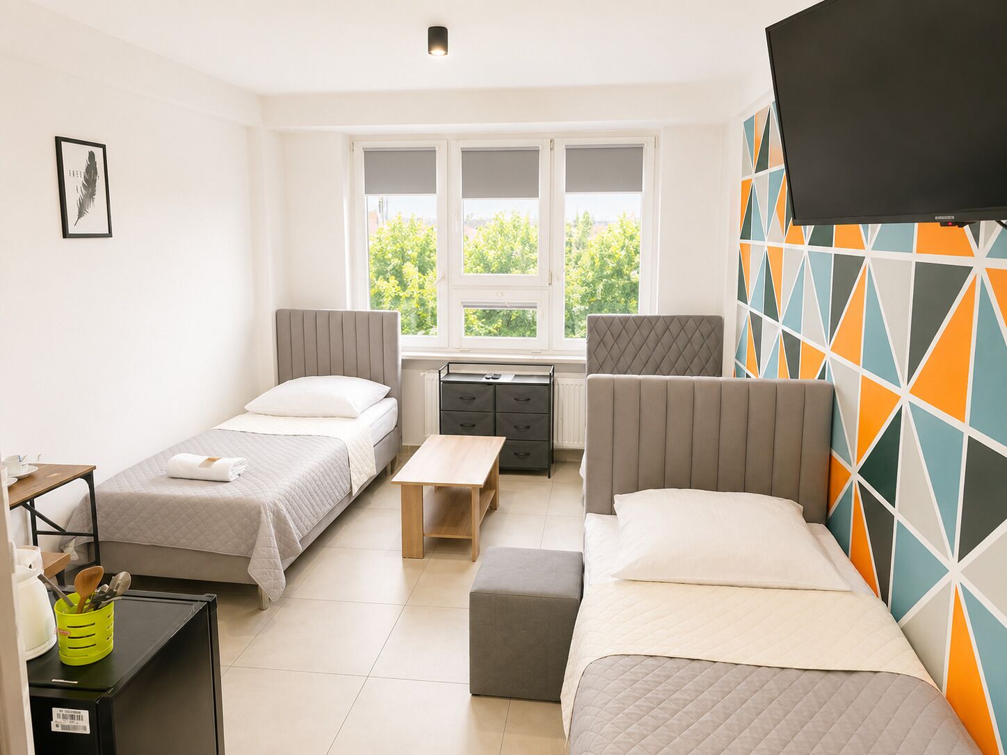 Deluxe-Dreibettzimmer, 3 Einzelbetten | Verdunkelungsvorhänge, Bügeleisen/Bügelbrett, kostenloses WLAN