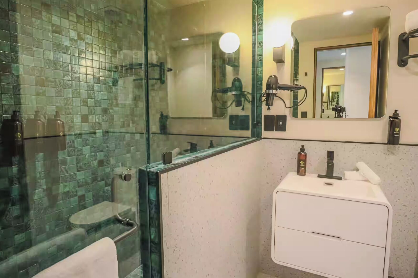 Room, Multiple Beds | Bathroom | Shower, hair dryer, towels, soap