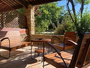 Junior Double Room, Patio, Garden View | Terrace/patio - Domaine de la Reynaude (Aurons)