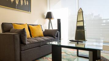Apartament familiar, vistes a la ciutat | Sala d'estar